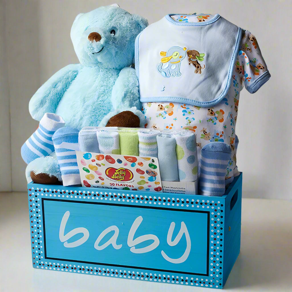 Blue Baby Keepsake Basket