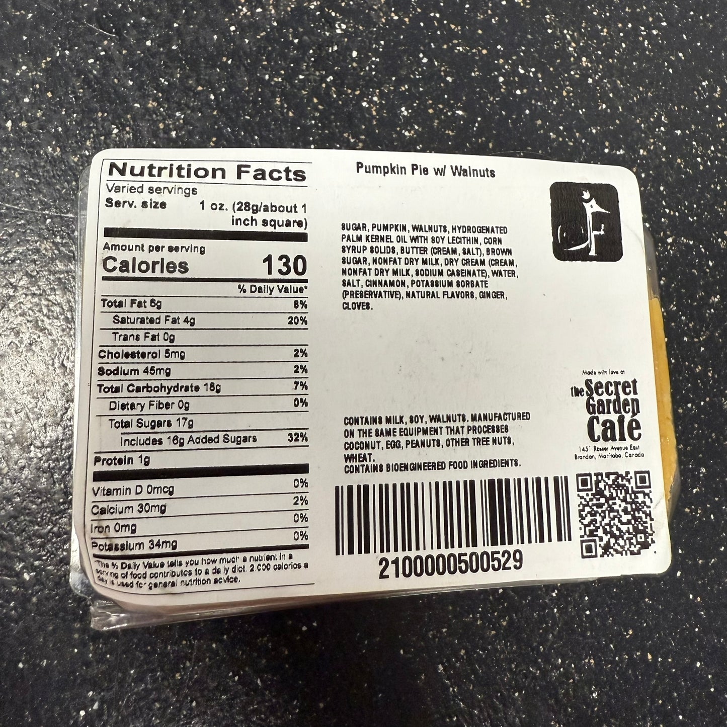 Pumpkin Pie w/Walnuts Fudge