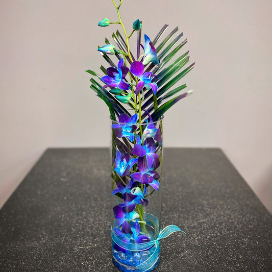 Blue Orchid Cylinder Vase