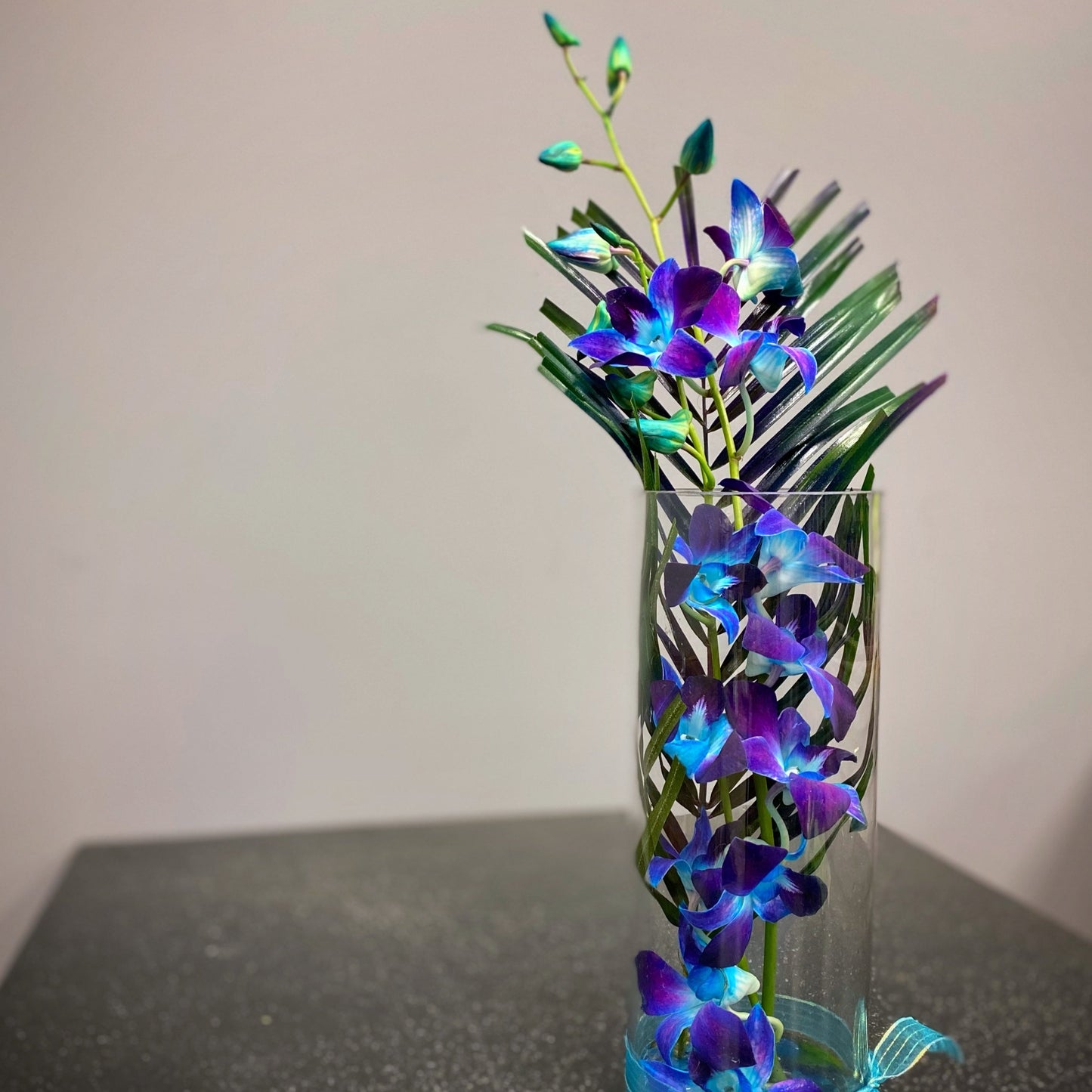 Blue Orchid Cylinder Vase